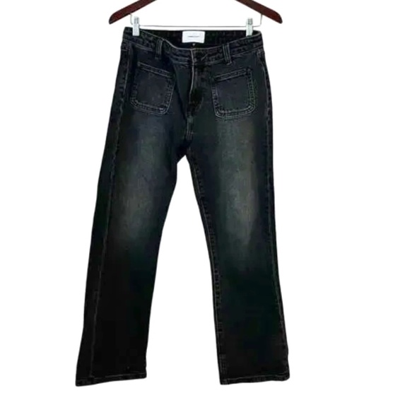 Current Elliott Cropped Bootcut Front Square Pocket Jeans Faded black SZ 26 - Picture 1 of 5